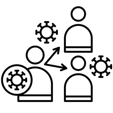 people spreading virus black outline clip art preview