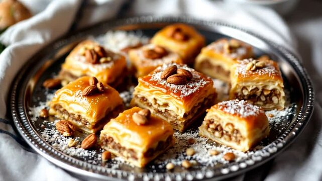 Delicious Baklava with Almonds and Walnuts Sweet Treat Recipe
