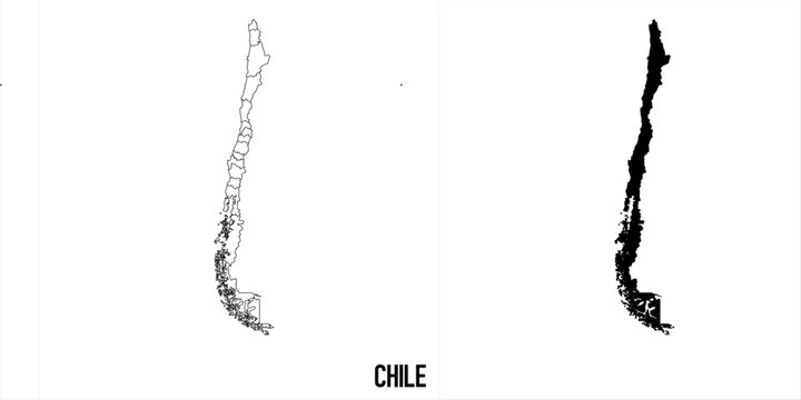 High detailed vector map - chile