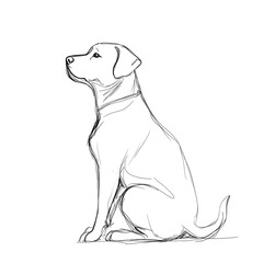 Fototapeta premium A dog is sitting on the ground