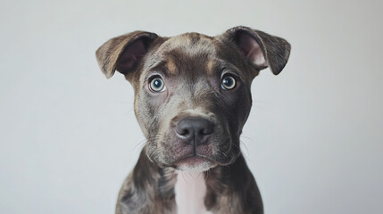 Obraz premium A dog with a blue eye stares at the camera
