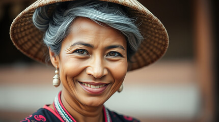 Asian woman smiling
