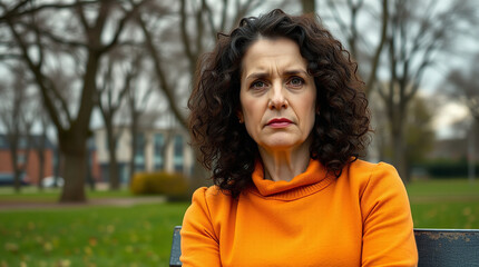 portrait of a  woman in the park