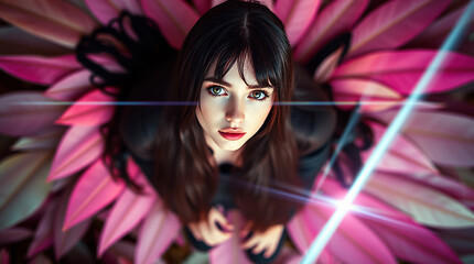 woman looking at sky  