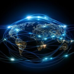 Global Network Connectivity: A Visual Representation of Digital Connections Across the World