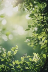 Fresh green theme featuring tree leaf Spring background.