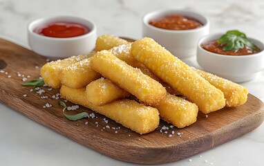 Crispy Corn Fritters Appetizer with Dipping Sauces