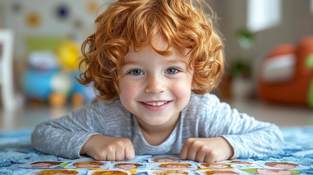 In calm therapy setting child autism engages speech therapist using picture cards support social communication. atmosphere is sensory friendly and inviting.