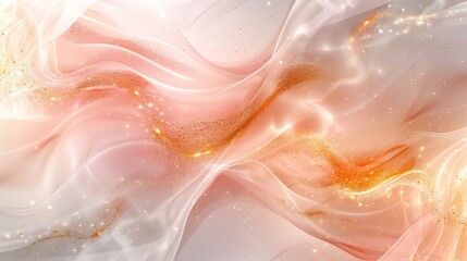 Rose-Gold Waves on White & Blush Pink