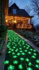 Fototapeta premium Enchanting st patricks day outdoor glow with fairy lights