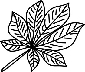 Leaf icon seamless pattern. Set of various leaves. Hand drawn leaves design