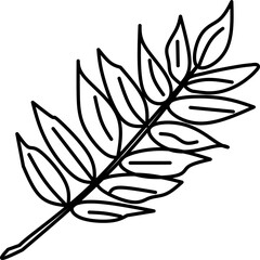 Leaf icon seamless pattern. Set of various leaves. Hand drawn leaves design