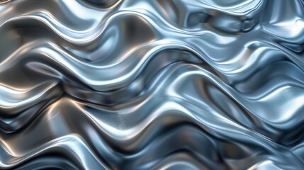 Glossy Silver Waves on Matte Black