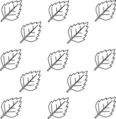 Leaf icon seamless pattern. Set of various leaves. Hand drawn leaves design