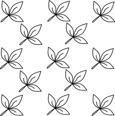 Leaf icon seamless pattern. Set of various leaves. Hand drawn leaves design