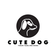 Cute Dog icon vector illustration template design logo simple