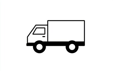 Delivery truck illustration digital graphic minimalist design white background side view transport concept