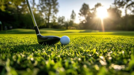 Out door golf playing in Spring.