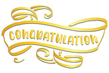 Congratulations. Cursive typographic template of Congratulations. Golden modern brush lettering isolated on white background. Vector Gold gradient text for greeting card, banner, poster, t-shirt .