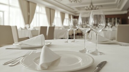 Elegant Restaurant Dining Table Setting