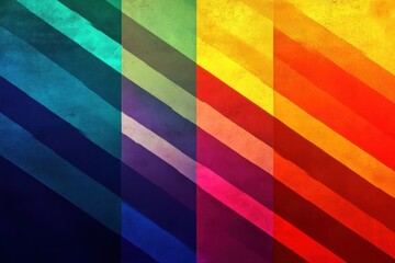 Obraz premium LGBTQ+ Pride Flag Digital Artwork with Bold Geometric Shapes and Vibrant Colors on Minimalistic Background
