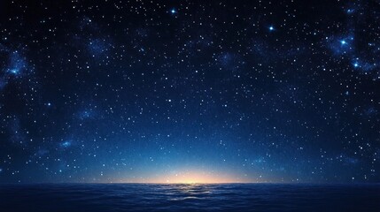 Fototapeta premium serene night sky with twinkling stars moonlight glow abstract background
