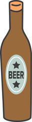 シンプルな瓶ビールのアイコンイラスト　