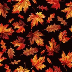 Fototapeta premium Vibrant Autumn Leaves Pattern Design