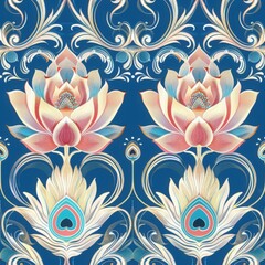 Elegant Floral Pattern with Lotus Design