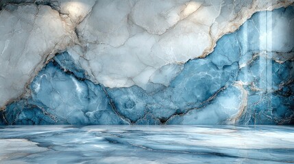 Stunning blue and white marble texture with smooth surface and natural patterns, ideal for backgrounds