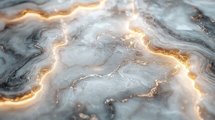 Abstract marble texture with glowing golden veins, ideal for backgrounds and design projects