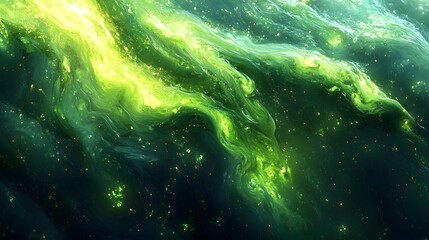 Artistic Essence of Liquid Uranium: A Fluid Exploration of Radioactivity with Abstract Scientific Motifs