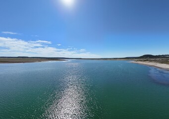 Teal colored waters of Stillhouse Lake