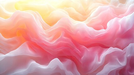 Obraz premium Abstract flowing fabric waves in soft pastel colors with a dreamy background ambiance