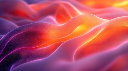 Obraz premium Abstract waves of colorful light undulating in a surreal landscape, creating a vibrant atmosphere