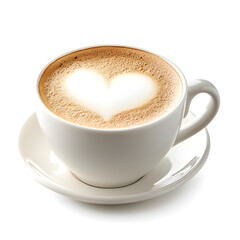 Obraz premium Heart Latte Art Coffee Cup Cappuccino Hot Drink