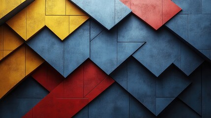 Abstract geometric composition of colorful angular shapes creating a modern design backdrop