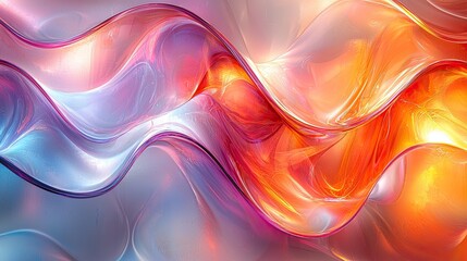 Abstract colorful waves of light blending harmoniously, creating a vibrant visual experience