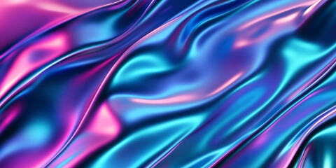 Obraz premium A surreal abstract background with holographic light distortions, creating a mesmerizing, high-tech atmosphere. The glowing reflections and smooth gradient transitions evoke a futuristic cybernetic