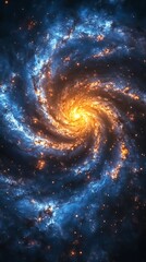Fototapeta premium Spiral galaxy, cosmic swirl, space background, universe