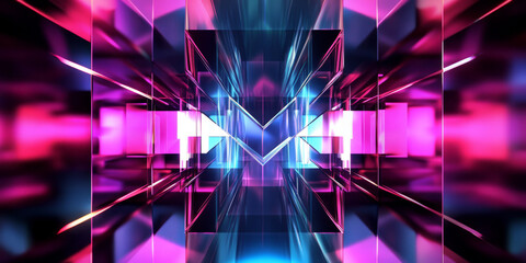 A sleek and dynamic abstract background with softly shifting holographic hues interwoven into a futuristic neon matrix. The high-tech symmetry and glowing reflections evoke a sense of modern