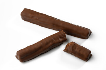 Delicious chocolate bars arranged creatively for a tempting treat in a bright setting