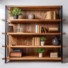 Modern wooden bookshelves with unique artistic designs home furniture 