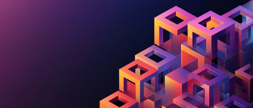 An Interlocking geometric shapes create vibrant AI symbol, showcasing big data and machine learning advancements