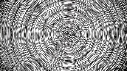 Abstract Concentric Circles: Black and White Line Art