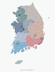 A simplified map of South Korea