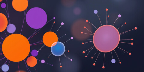 Abstract texture displays colorful bubbles and organic formations