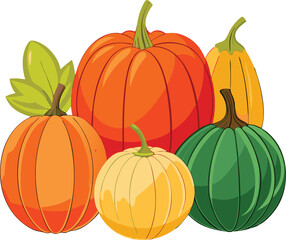  Group of different varieties vegetables isolated on white background vector art illustration 