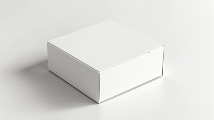 Naklejka premium White horizontal rectangle blank box from top side far angle 