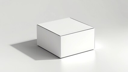 Fototapeta premium White horizontal rectangle blank box from top side far angle 